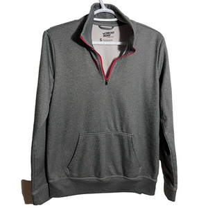 Reebok Charcoal Gray Quarter-Zip Collar Sweatshirt Small Fleece Workout Ready